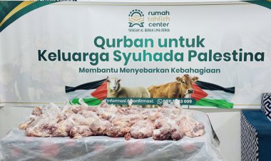 Qurban Amanah Pequrban Indonesia untuk Keluarga Syuhada Palestina Telah Tersalurkan di Kota Obour, Mesir
