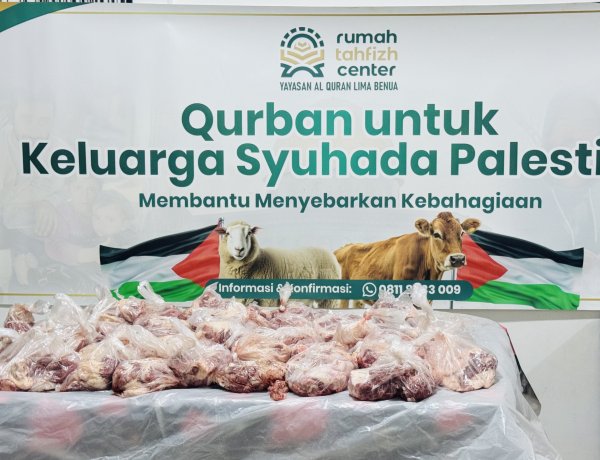 Qurban Amanah Pequrban Indonesia untuk Keluarga Syuhada Palestina Telah Tersalurkan di Kota Obour, Mesir